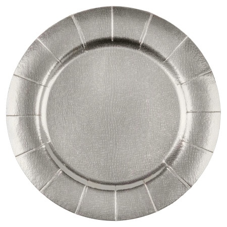 Elegant Round Silver Cardboard Chargers - Posh Party Supplies.com Elegant Round Silver Cardboard Chargers - Posh Party Supplies.com