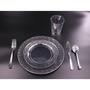 Clear with Silver Hammered Trim Plastic Tableware Package - FREE SHIPPING