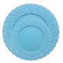 Flaired Pastel Blue Round Plastic Plate Set