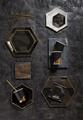 noir black with gold stripes disposable dinnerware