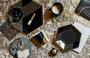 noir black with gold stripes designer paper tableware