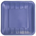Atlantic 10" Striped Embossed Metallic Wide-rim Square Plate - 48 Square Paper Plates