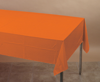 Sunkissed Orange Disposable Plastic 54x108 Table cover - Posh Party Supplies