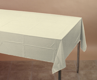 Disposable Ivory Disposable Plastic 54" x 108" Tablecloths - Posh Party Supplies