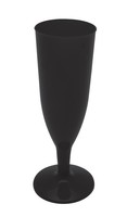 Disposable Disposable Black Transparent 4 Oz Plastic Champagne Glasses - Posh Party Supplies