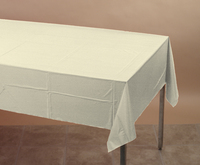 Ivory Tissue and Plastic 54x108 Tablecover - Posh Party Supplies
