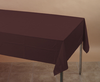 Discounted Brown Tissue and Plastic 54" x 108" Tablecloths - Posh Party Supplies