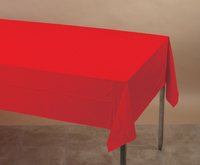 Discounted Classic Red Tissue and Plastic 54" x 108" Tablecloths  - Posh Party Supplies