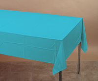 Disposable Bermuda Blue Paper Tissue/Poly 54" x 108" Tablecovers - Posh Party Supplies