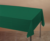 Disposable Hunter Green Paper Tissue/Poly 54" x 108" Tablecovers - Posh Party Supplies