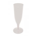 Disposable White Transparent Disposable 4 Oz Plastic Champagne Glasses - Posh Party Supplies