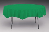 Disposable Emerald Green Plastic 82" Round Tablecover - Posh Party Supplies