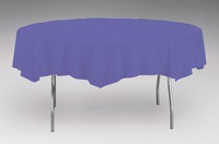 Disposable Purple Plastic 82" Round Tablecover - Posh Party Supplies