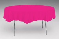 Hot Magenta Disposable Plastic 82" Octy Round Tablecover - Posh Party Supplies