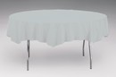 Shimmering Silver Disposable Plastic 82" Octy-Round Tablecover - 12 per Case