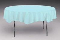 Disposable Pastel Blue Plastic 82" Round Tablecover - Posh Party Supplies