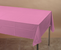 disposable candy pink plastic tablecloths, 12 count