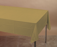 disposable glittering gold plastic tablecloths, 12 count