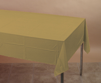 disposable glittering gold plastic tablecloths, 12 count