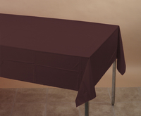 disposable chocolate brown plastic tablecloths, 12 count