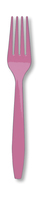 Disposable Candy Pink Plastic Premium Forks - Posh Party Supplies
