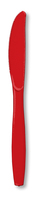 Disposable Classic Red Plastic Knives - Posh Party Supplies
