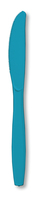 Disposable Turquoise Plastic Knives Wholesale, Case of 288 Premium Turquoise Plastic Knives, Bulk Party Box of Plastic Knives, Premium Plastic Knives