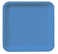 7.25" True Blue Square Paper Dinner Plates - Posh Party Supplies