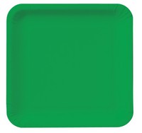Disposable Emerald Green Square 7.25" Paper Cake Plates - Posh Party Supplies