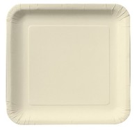 Disposable Ivory Square 7.25" Paper Cake Plates - Posh Party Supplies