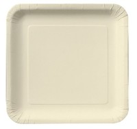 7.25" Ivory Square Paper Dinner Plates - Posh Party Supplies
