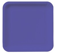 Disposable Purple Square 7.25" Paper Cake Plates - Posh Party Supplies