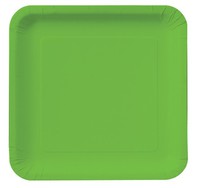 Disposable Citrus Green Square 7.25" Paper Cake Plates - Posh Party Supplies