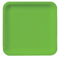 7.25" Citrus Green Square Paper Dinner Plates - Posh Party Supplies