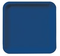 7.25" Navy Square Paper Dinner Plates - Posh Party Supplies