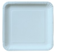 7.25" Pastel Blue Square Paper Dinner Plates - Posh Party Supplies