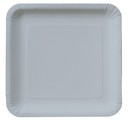 7.25" Shimmering Silver Square Paper Dinner Plates - 180 Paper Plates