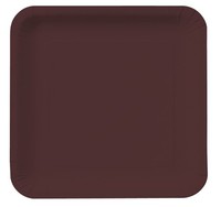 Discounted Brown 9" Square Paper Dinner Plates - Posh Party Supplies