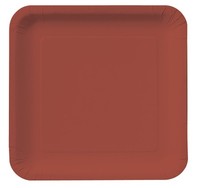 Brick Square 9" Square Paper Dinner Plates- Posh Party Supplies