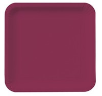 Discounted Burgundy Square 9" Square Paper Dinner Plates - Posh Party Supplies