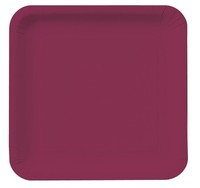 Burgundy Square 9" Square Paper Dinner Plates- Posh Party Supplies