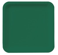 Discounted Hunter Green Square 9" Square Paper Dinner Plates - Posh Party Supplies