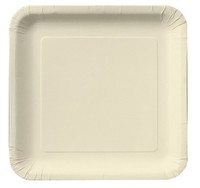 Ivory Square 9" Square Paper Dinner Plates- Posh Party Supplies