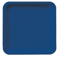 Discounted Navy Square 9" Square Paper Dinner Plates - Posh Party Supplies