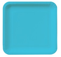 Discounted Bermuda Blue Square 9" Square Paper Dinner Plates - Posh Party Supplies