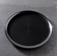 Disposable 14" Black Plastic Round "Party Tray" Tray -Posh Party Supplies