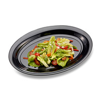 Disposable 11" x 16"  Black Plastic Oval Platter -Posh Party Supplies
