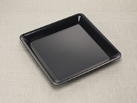 Disposable 12"X12" Black Plastic Square Tray -Posh Party Supplies