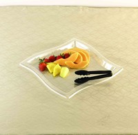 Disposable 12" x 12" Clear Plastic Square Wave Plastic Trays -Posh Party Supplies