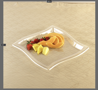 Disposable 14" x 14" Clear Plastic Square Wave Tray -Posh Party Supplies